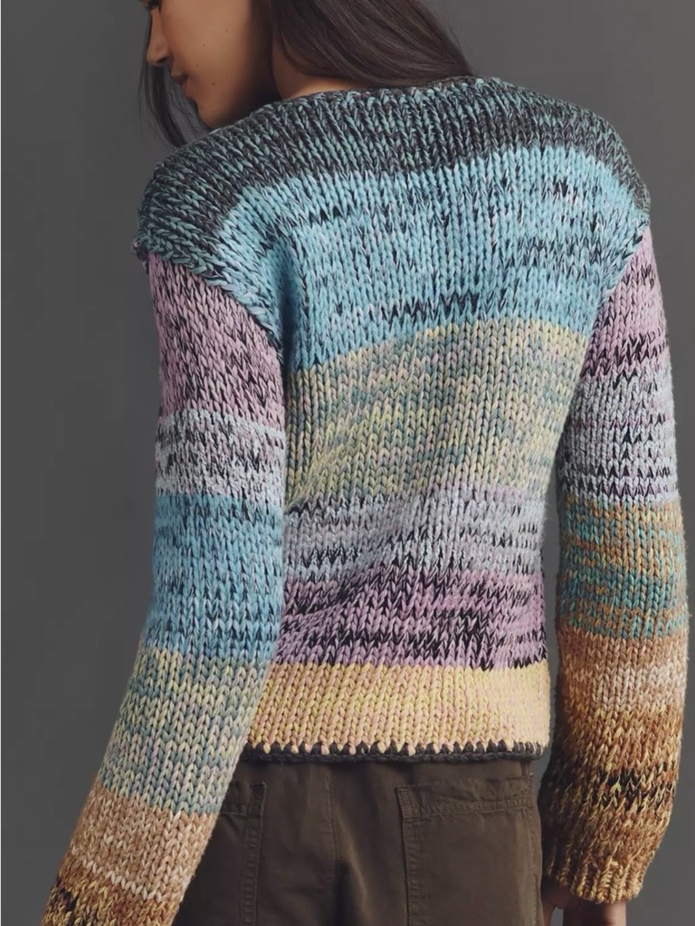 Anthropologie Pilcro keyhole multi-color cardigan sweater size XS NWT - Picture 4 of 10